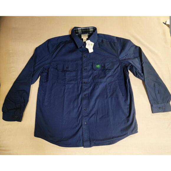 NWT L.L. Bean Men's Flannel-Lined Hurricane Shirt Jacket, Raven Blue, Size Large - Picture 1 of 10
